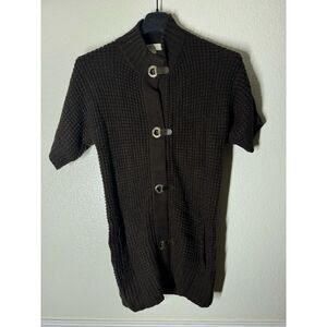 Michael‎ Kors Brown Ribbed Knit Cardigan Toggle Clasp Buttons Sz s